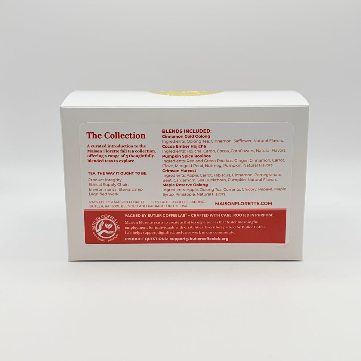 Maison Florette Fall Tea Collection - Five-Blend Tea Sampler