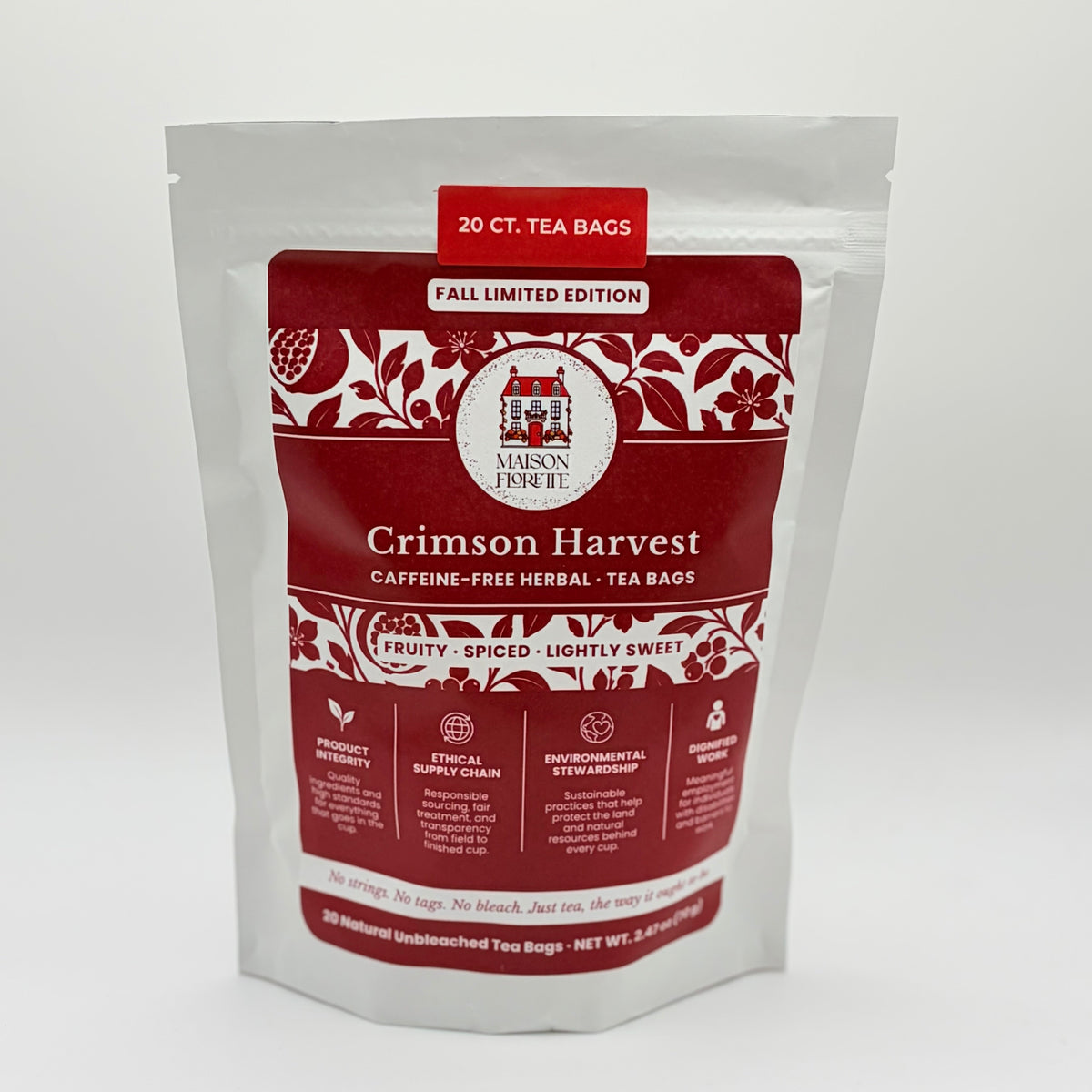 Crimson Harvest Herbal Tea - 20 Natural Tea Bags