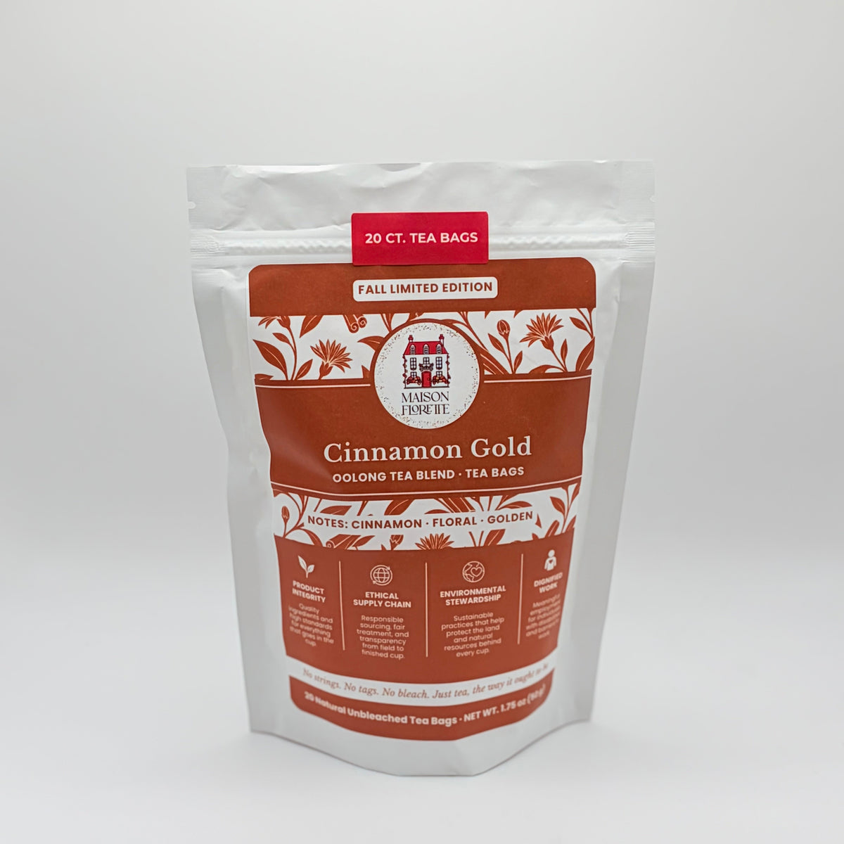 Cinnamon Gold Oolong Tea - 20 Natural Tea Bags
