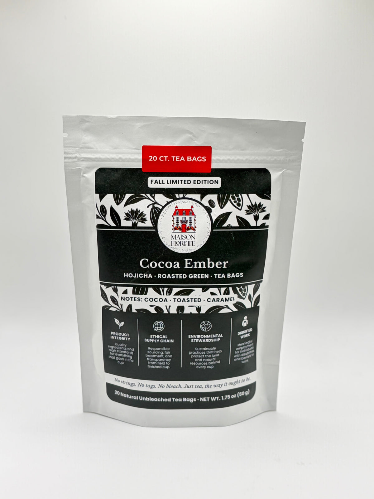 Cocoa Ember Hojicha Green Tea - 20 Natural Tea Bags