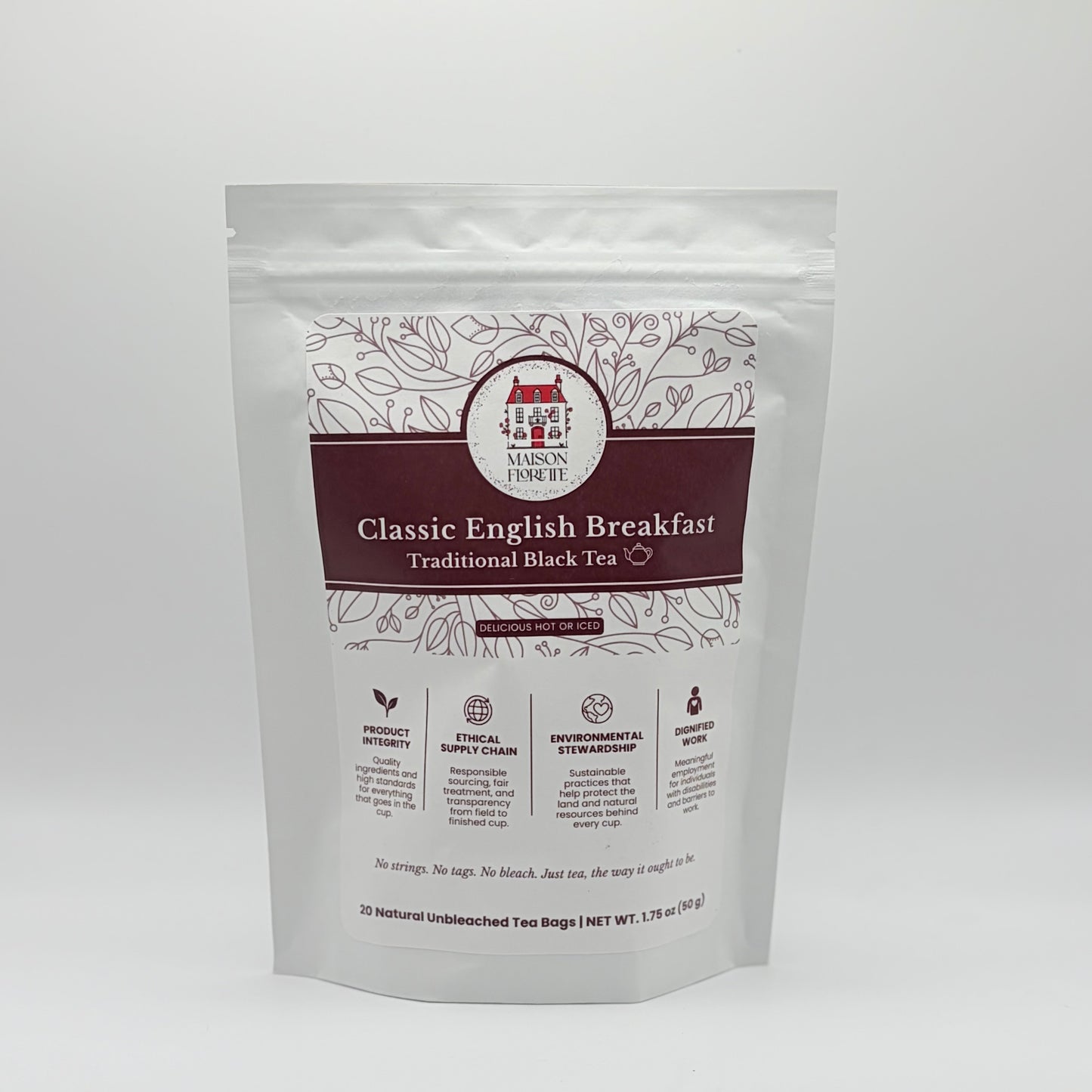 Classic English Breakfast Traditional Black Tea - 20 Natural Tea Bags