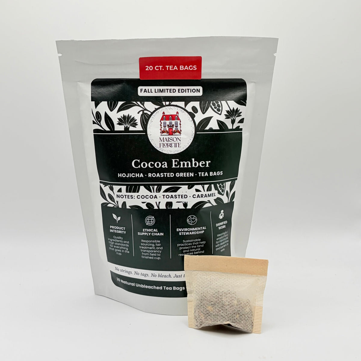 Cocoa Ember Hojicha Green Tea - 20 Natural Tea Bags