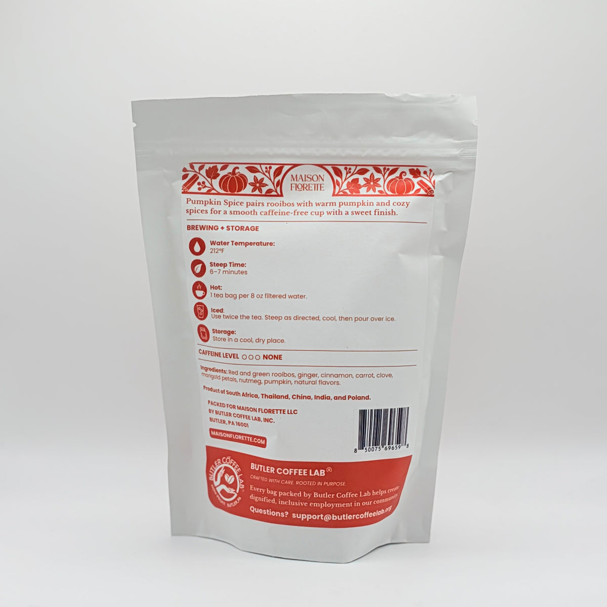 Pumpkin Spice Rooibos Herbal Tea - 20 Natural Tea Bags
