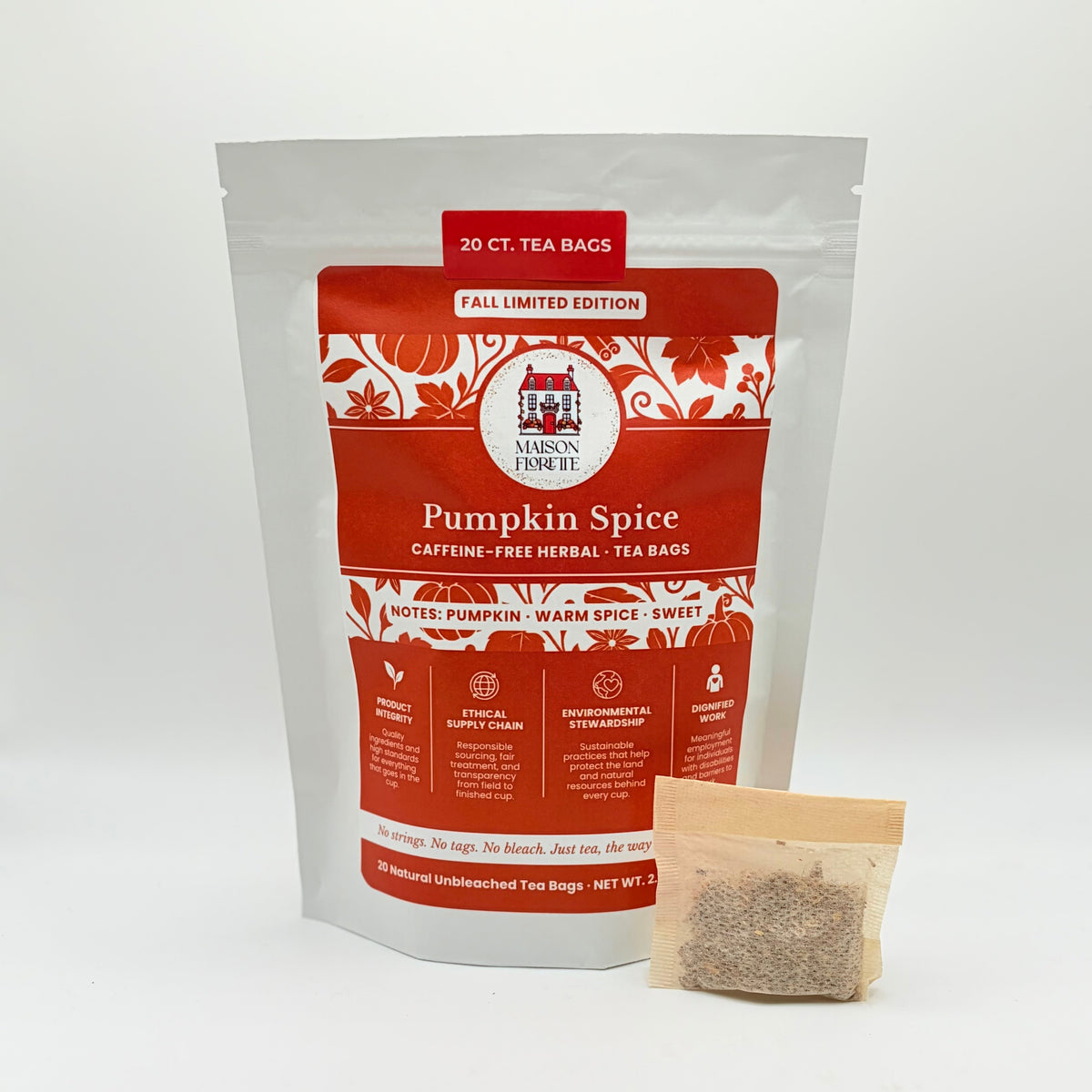 Pumpkin Spice Rooibos Herbal Tea - 20 Natural Tea Bags